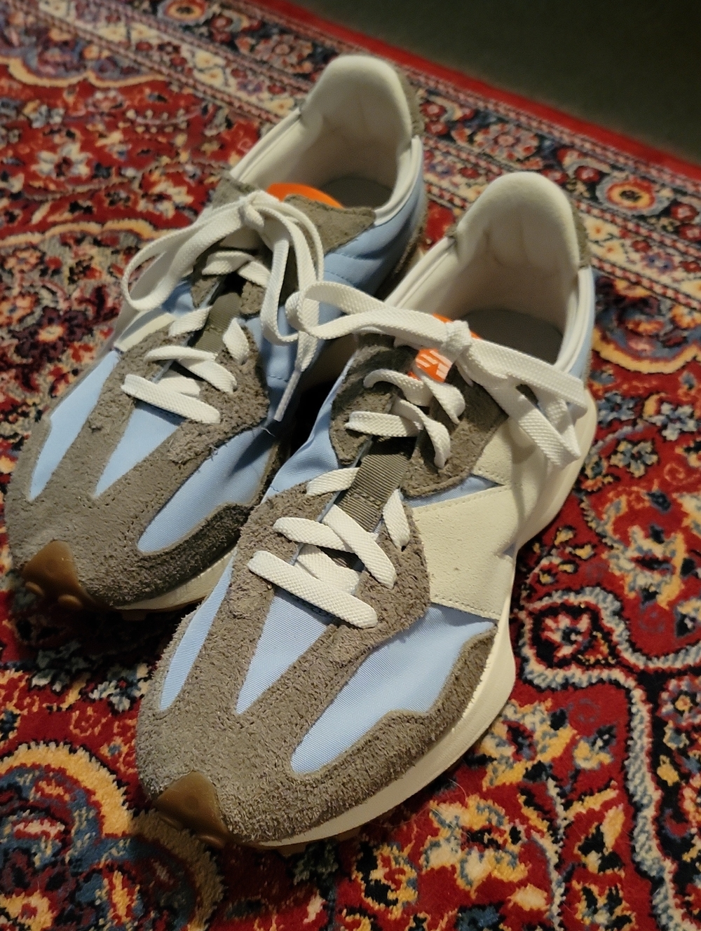 New Balance Women's Light Blue Gray White Low-Profile Sneakers
